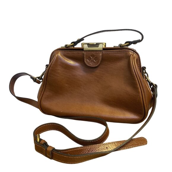 Patricia Nash Handbags - Patricia Nash Brown Leather Crossbody Bag With Adjustable Strap & Brass Hardware